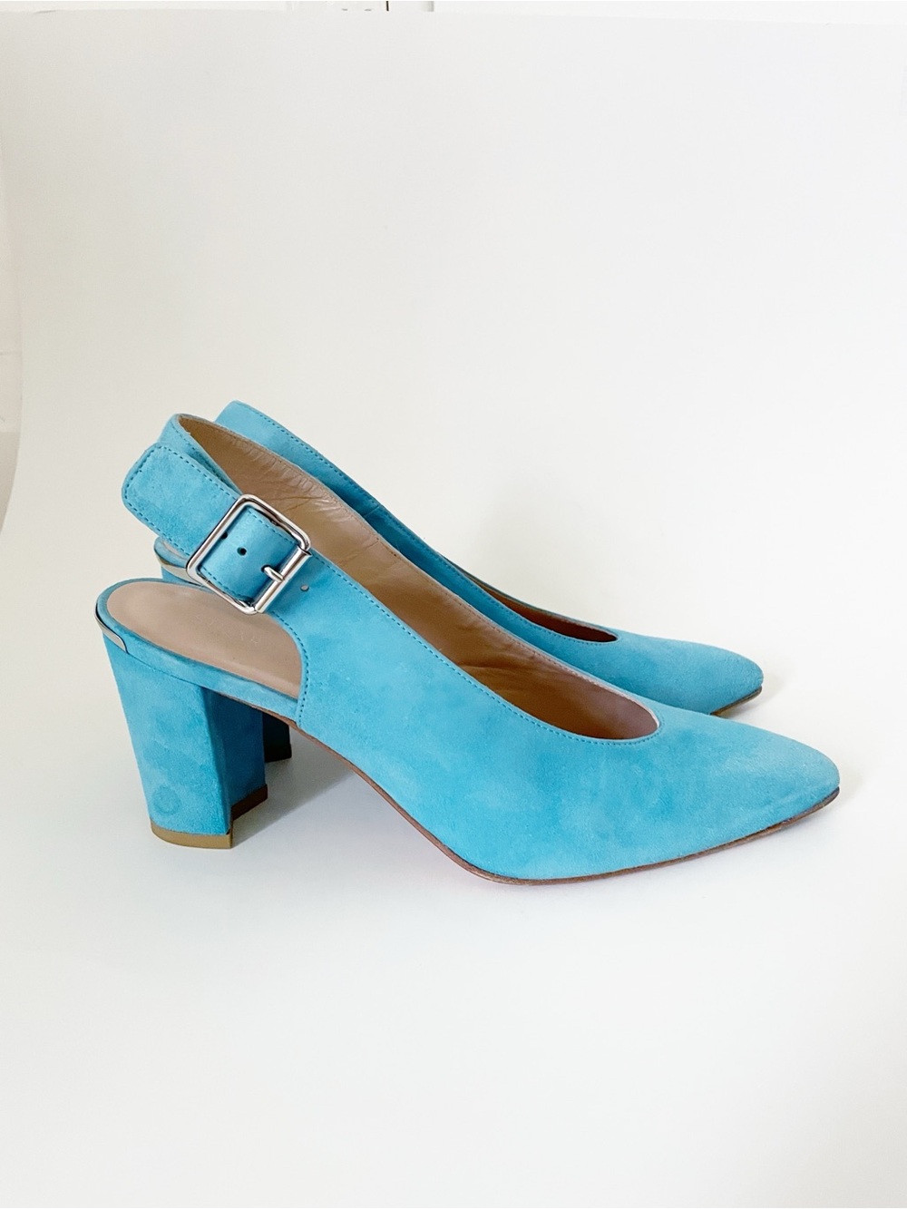 Stuart WEITZMAN blue suede slingback pumps size 7.5 - Picture 5 of 13